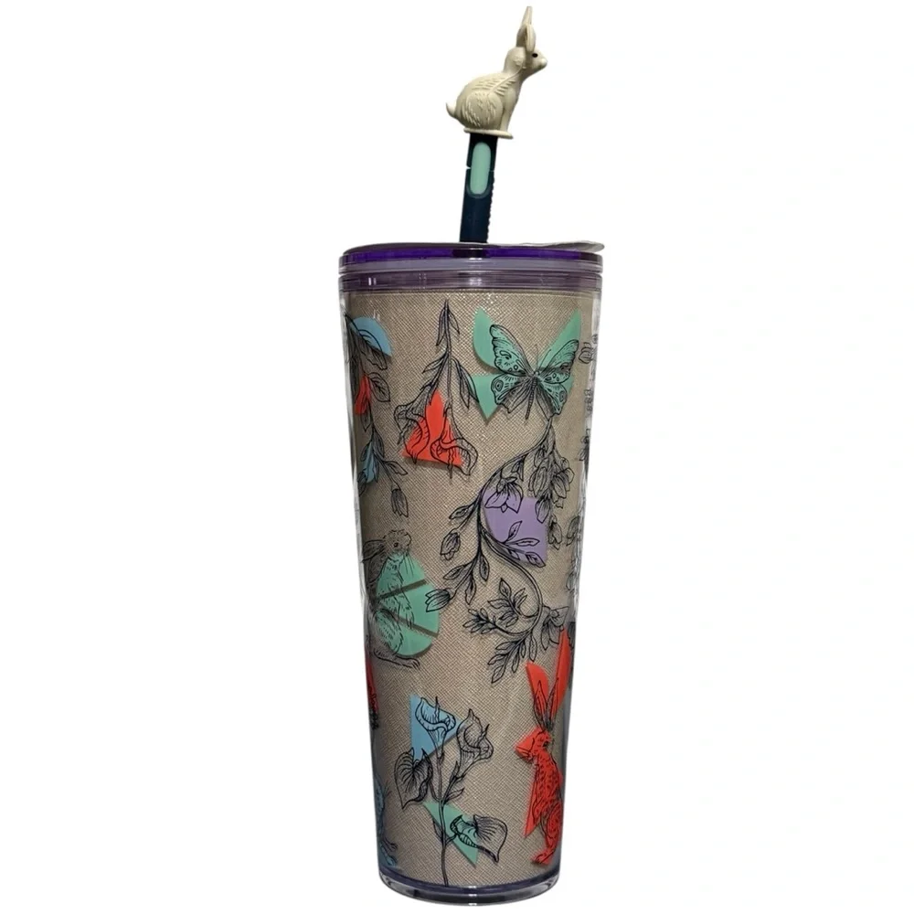 NWT Starbucks Spring 2024 Easter Bunny Topper Cold Cup Tumbler 24 Oz Venti